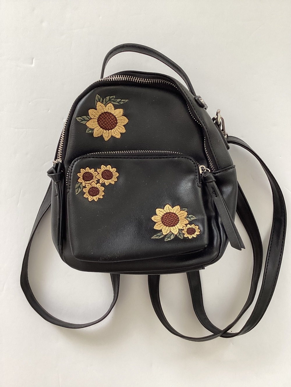 Tilly’s Black Sunflower Embroidered Mini Backpack
